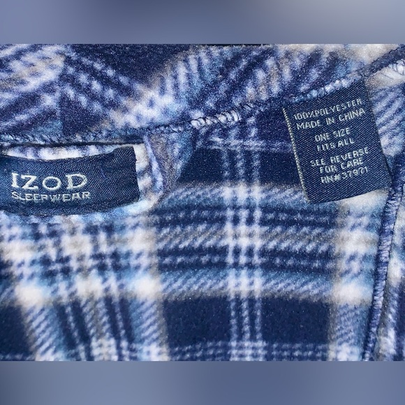 Izod Men's Blue Plaid Robe - Picture 3 of 4